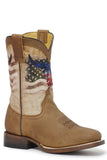 Roper Big Boys Oiled Tan Leather Vamp And Crown - Roper