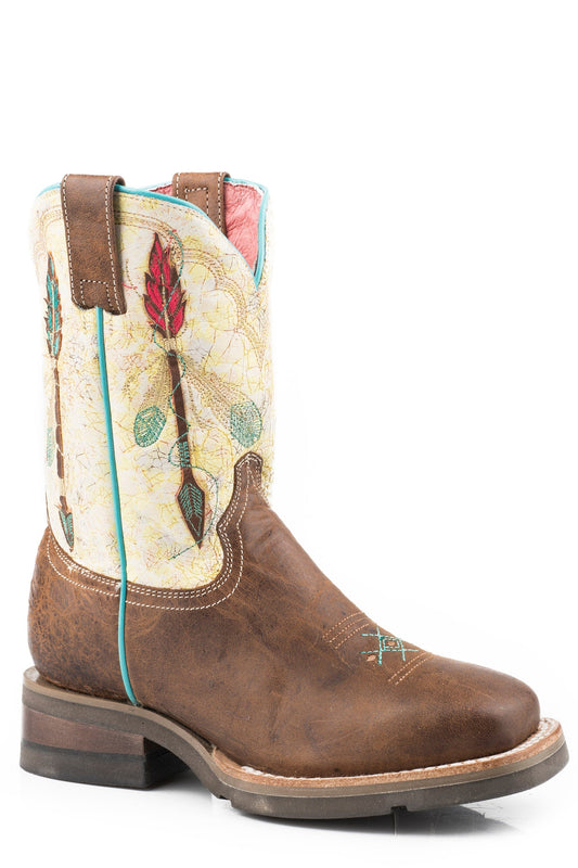 Roper Big Girls Vintage Tan Vamp Boot - Roper