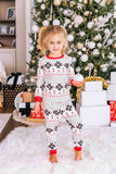 Snowflake Pattern Top and Pants Set - Trendsi