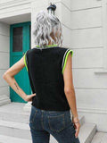 Geometric V-Neck Sweater Vest - Trendsi - Flyclothing LLC