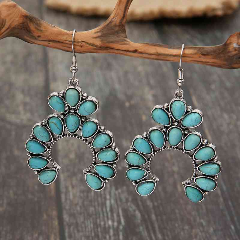 Artificial Turquoise Drop Earrings - Trendsi - Flyclothing LLC