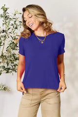 Basic Bae Full Size Round Neck Short Sleeve T-Shirt - Trendsi - Flyclothing LLC
