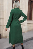 Texture Tied Collared Neck Button Front Dress - Trendsi