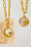 Round Pendant Stainless Steel Necklace - Trendsi - Flyclothing LLC