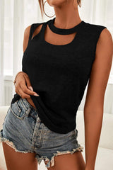 Cutout Sleeveless Top - Trendsi - Flyclothing LLC