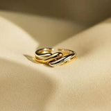 925 Sterling Silver Twisted Open Ring - Trendsi