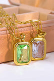 Zircon 18K Gold-Plated Geometrical Shape Pendant Necklace - Flyclothing LLC