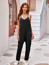 Spaghetti Strap Jumpsuit with Pockets - Trendsi - Flyclothing LLC