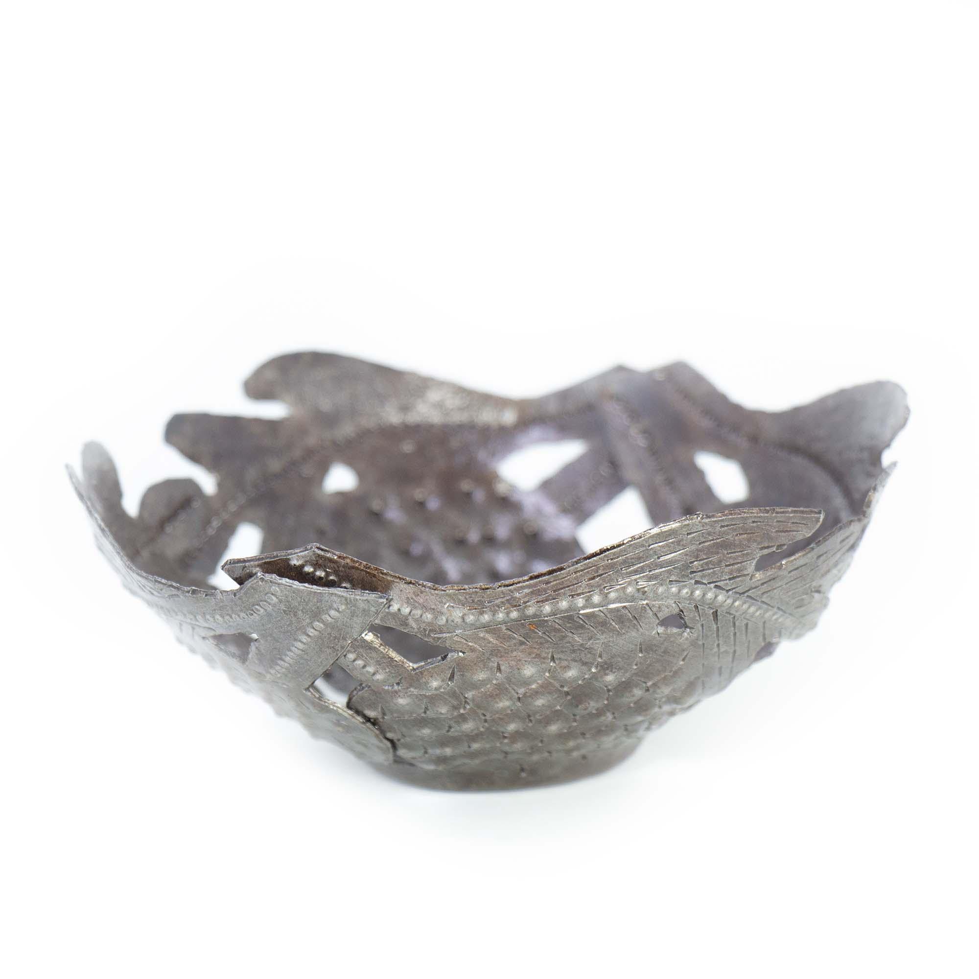 Decorative Drum Art Bowl or Votive, Fruit on Vine - Haitian Artisans