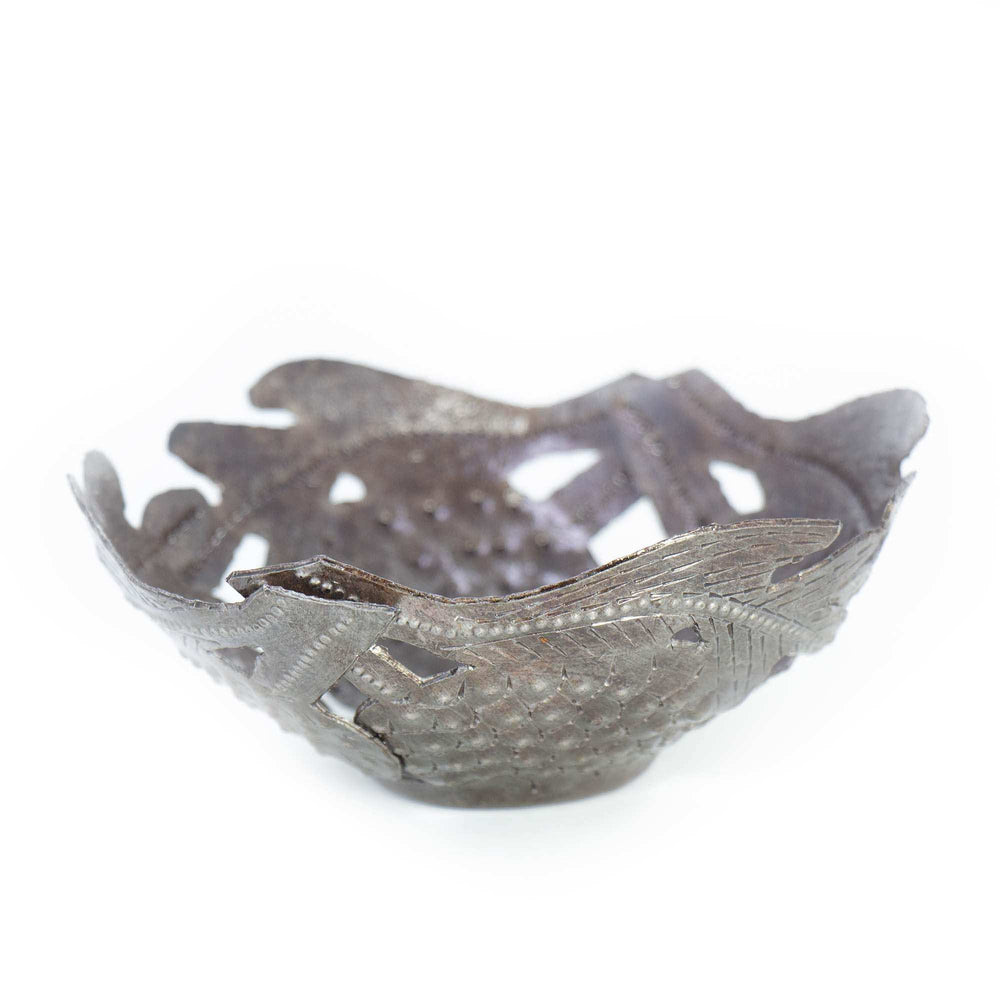 Decorative Drum Art Bowl or Votive, Fruit on Vine - Haitian Artisans - Flyclothing LLC