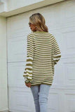 Striped Button Up Long Sleeve Cardigan - Trendsi - Flyclothing LLC