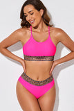 Leopard Contrast Bikini Set - Trendsi