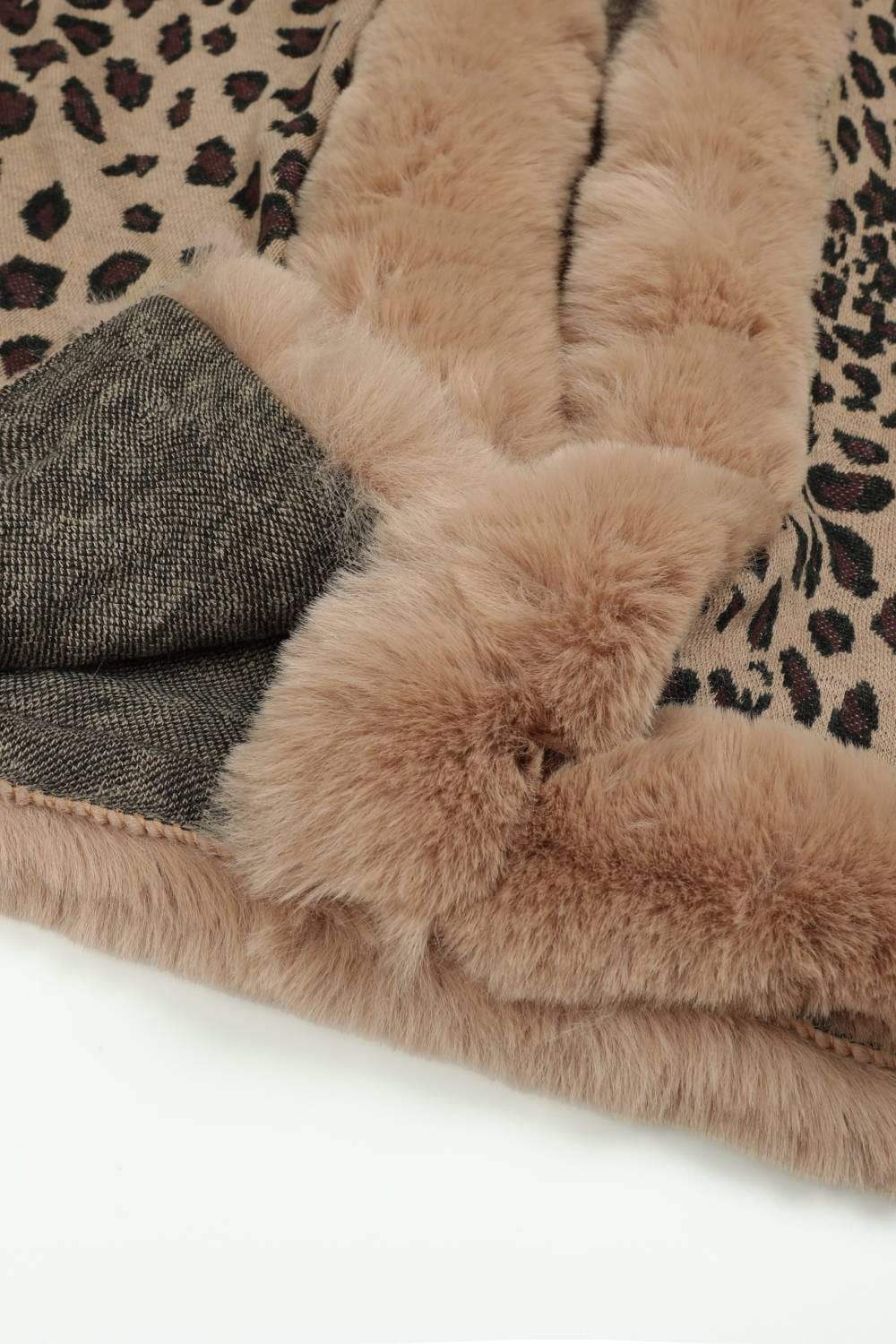 Leopard Open Front Poncho - Trendsi - Flyclothing LLC