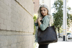 Kiko Leather Raw Edge Tote - Kiko