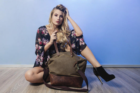 Kiko Leather Boyfriend Tote Canvas - Kiko