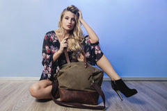 Kiko Leather Boyfriend Tote Canvas - Kiko