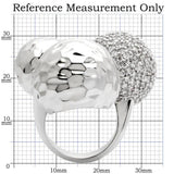 Alamode Rhodium Brass Ring with AAA Grade CZ in Clear - Alamode - Flyclothing LLC