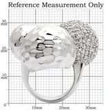 Alamode Rhodium Brass Ring with AAA Grade CZ in Clear - Alamode