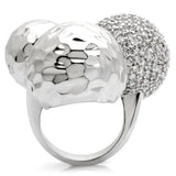 Alamode Rhodium Brass Ring with AAA Grade CZ in Clear - Alamode - Flyclothing LLC