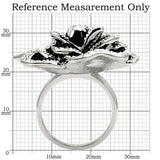 Alamode Rhodium Brass Ring with Top Grade Crystal in Clear - Alamode - Flyclothing LLC