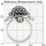 Alamode Rhodium Brass Ring with Top Grade Crystal in Multi Color - Alamode - Flyclothing LLC