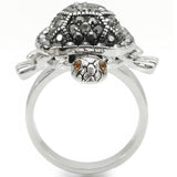Alamode Rhodium Brass Ring with Top Grade Crystal in Multi Color - Alamode