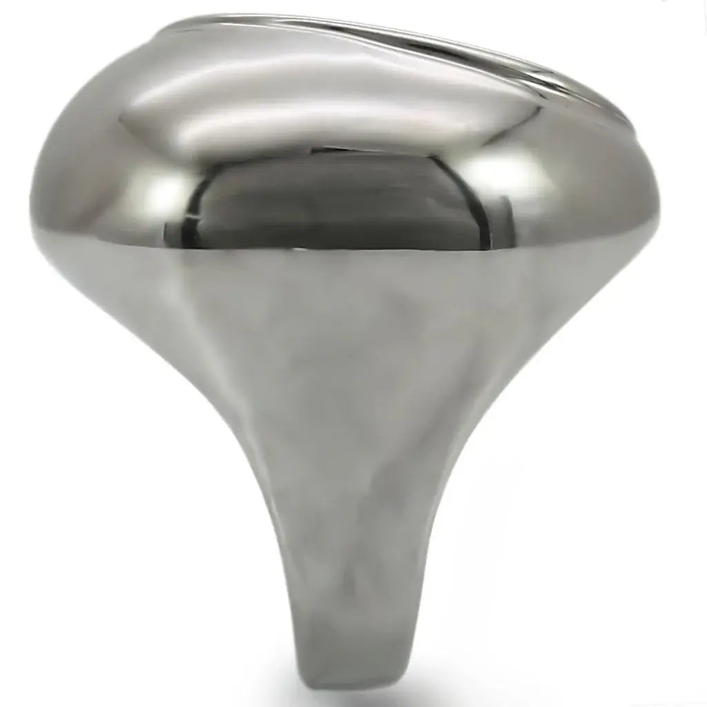 Alamode Ruthenium Brass Ring with Synthetic Garnet in Ruby - Alamode - Flyclothing LLC