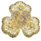 Alamode Gold Brass Ring with AAA Grade CZ in Multi Color - Alamode - Flyclothing LLC