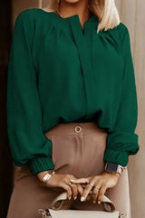 Button Up Round Neck Long Sleeve Shirt - Trendsi - Flyclothing LLC