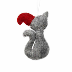 Hand Felted Christmas Ornament: Cat - Global Groove (H) - Flyclothing LLC
