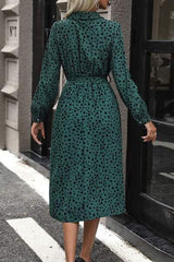 Polka Dot Tied Button Up Dress - Trendsi - Flyclothing LLC