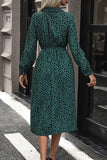 Polka Dot Tied Button Up Dress - Trendsi