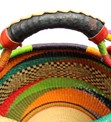 Bolga Pot Design Market Basket, Mixed Colors - Gitzell