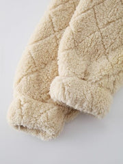 Fuzzy Pocketed Zip Up Jacket - Trendsi
