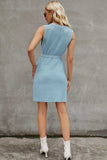 Round Neck Slit Sleeveless Sweater Dress - Trendsi - Flyclothing LLC