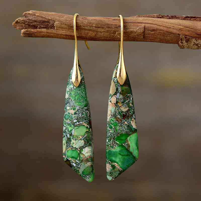 Gold-Plated Copper Dangle Earrings - Trendsi - Flyclothing LLC