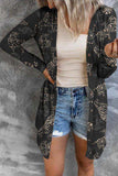 Tiger Print Button Up Long Sleeve Cardigan - Trendsi - Flyclothing LLC