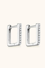 Moissanite Geometric 925 Sterling Silver Earrings - Trendsi - Flyclothing LLC