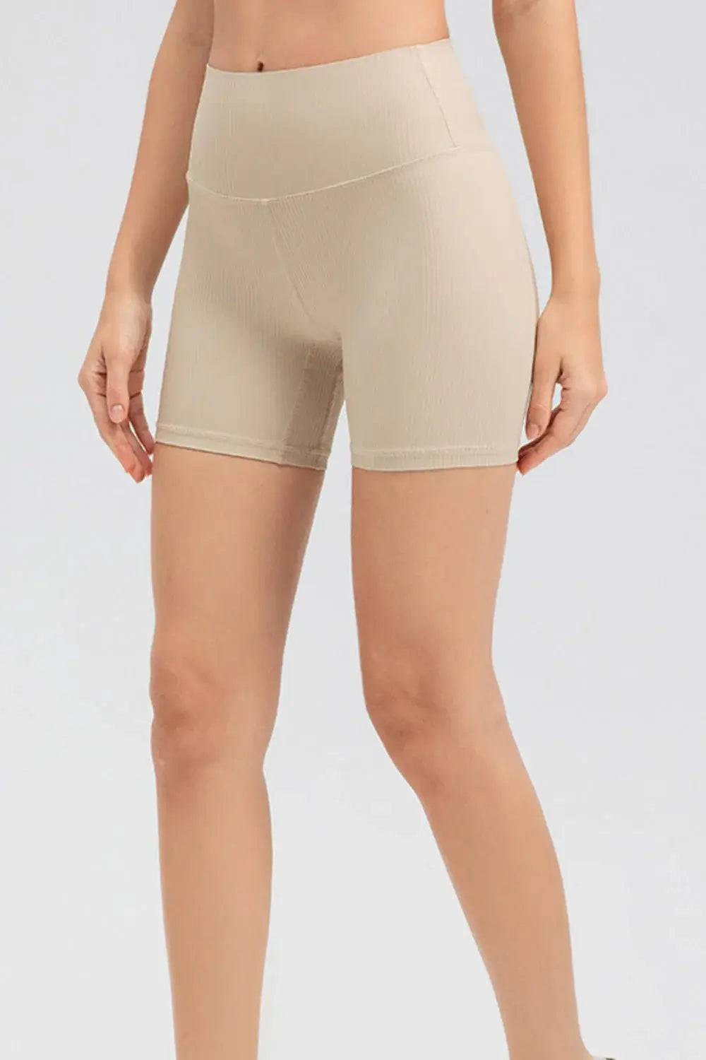 Wide Waistband Slim Fit Sports Shorts - Trendsi - Flyclothing LLC
