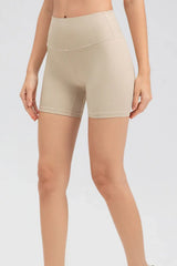 Wide Waistband Slim Fit Sports Shorts - Trendsi - Flyclothing LLC