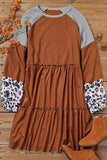 Round Neck Frill Trim Dress - Trendsi - Flyclothing LLC
