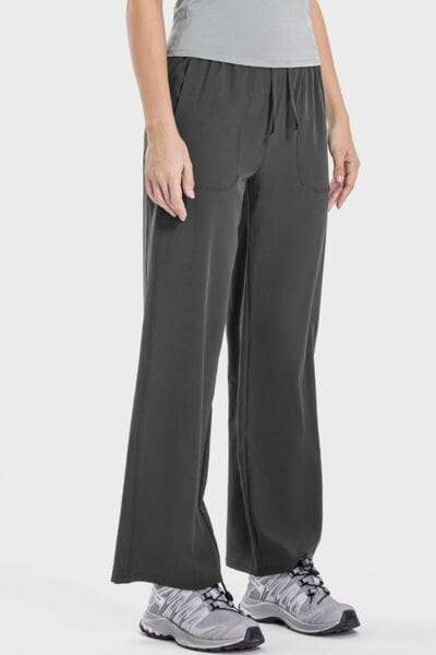 Drawstring Pocketed Active Pants - Trendsi - Flyclothing LLC