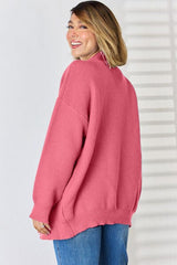 Open Front Dropped Shoulder Cardigan - Trendsi