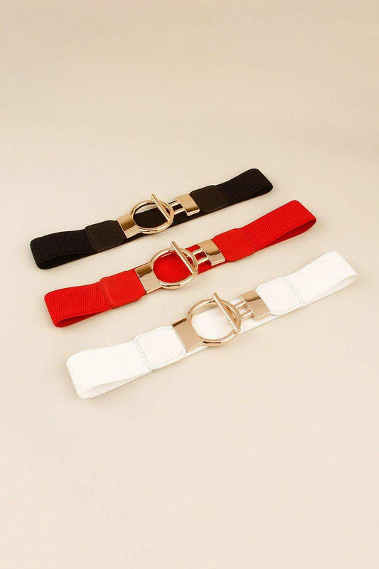 Circle Shape Buckle Zinc Alloy Buckle PU Leather Belt - Trendsi - Flyclothing LLC
