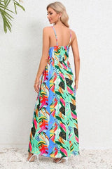 Printed Surplice Maxi Cami Dress - Trendsi