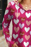 Heart Drawstring Dropped Shoulder Hoodie - Trendsi - Flyclothing LLC
