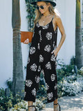Printed Spaghetti Strap Jumpsuit with Pockets - Trendsi