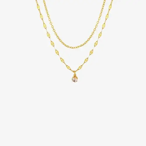 Titanium Steel Double-Layered Necklace - Trendsi - Flyclothing LLC