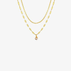 Titanium Steel Double-Layered Necklace - Trendsi