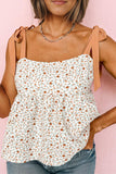 Floral Tie-Shoulder Babydoll Cami - Trendsi